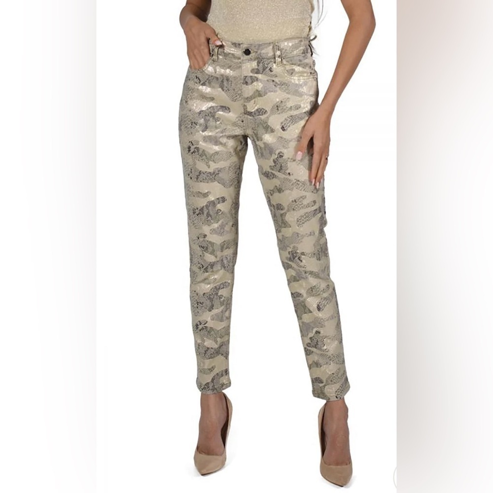 FRANK LYMAN METALLIC CAMO reptile slim fit jeans-small NWOT